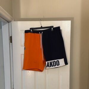 Akoo Dual-Tone Orange and Black Shorts